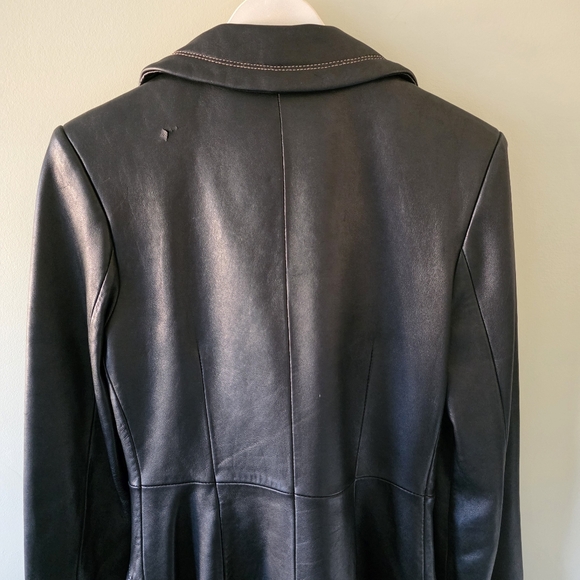 Danier S Vintage 90s Modern Contemporary Mobwife Dark Brown Leather Jacket - Picture 11 of 16